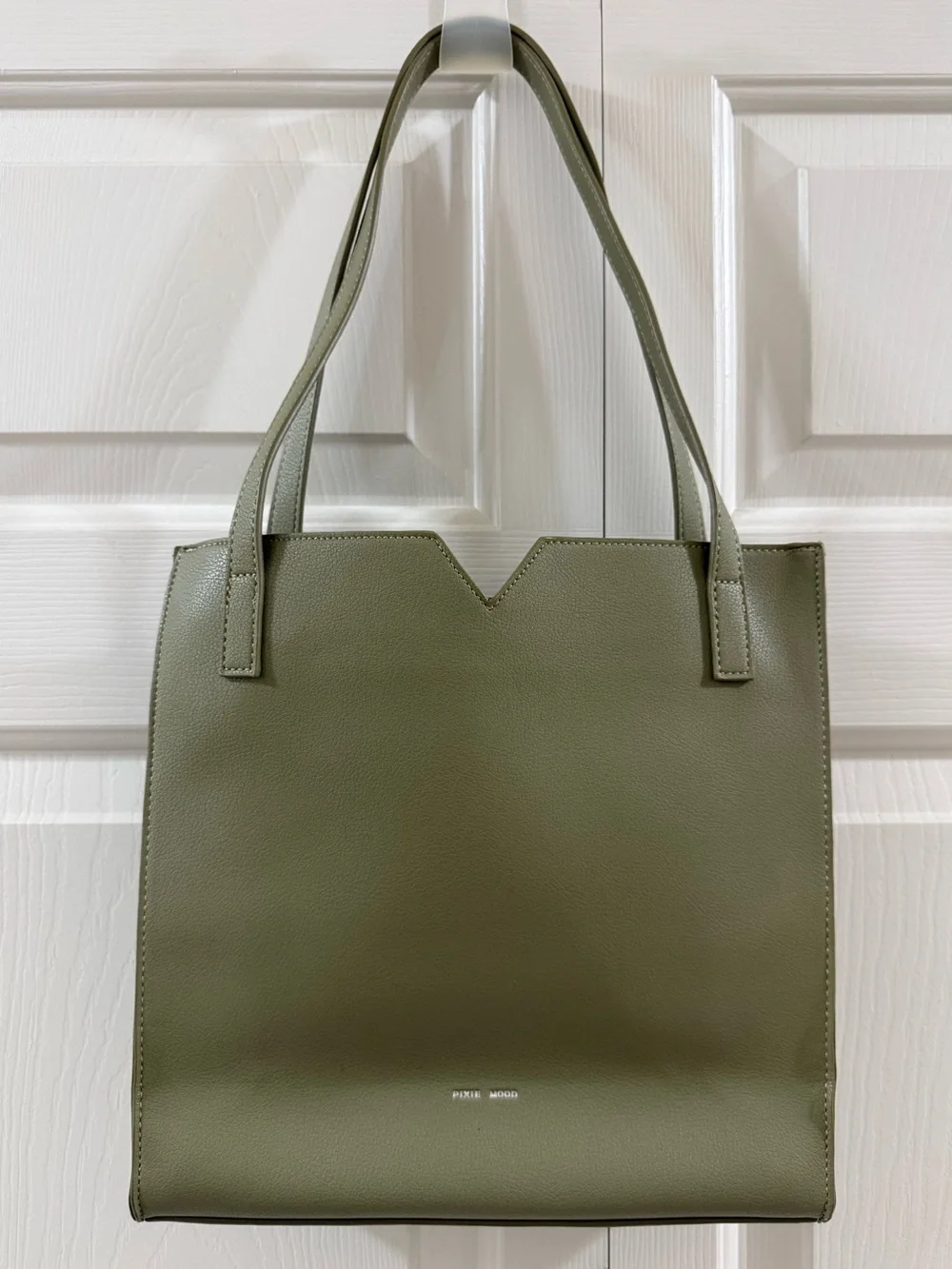 Pixie Mood Alicia Tote Sage Green Vegan Leather Zip Top Shopper Purse Bag